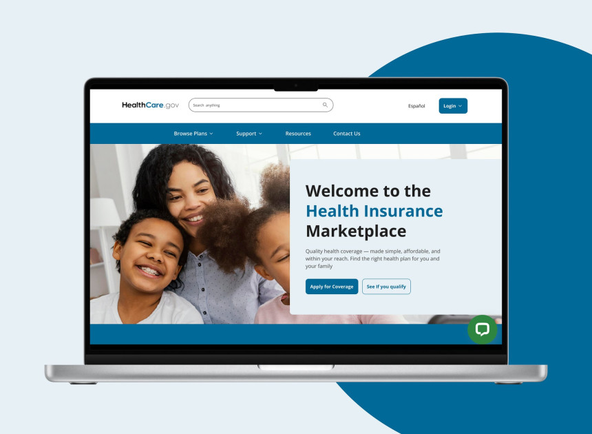 healthcare.gov website on computer screen
