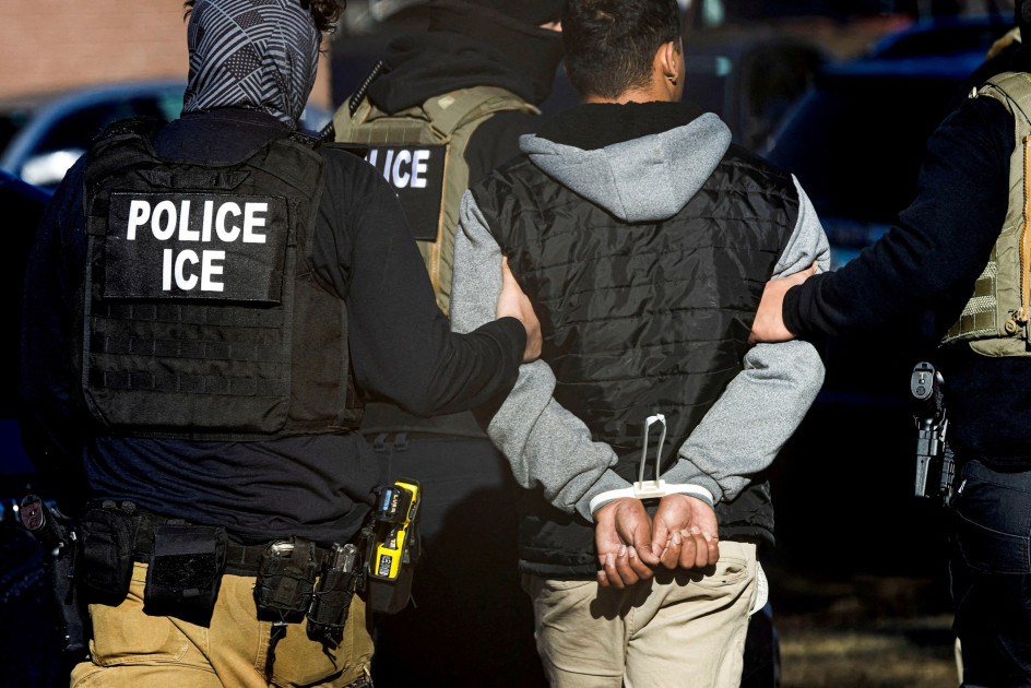 ICE agents conducting an arrest
