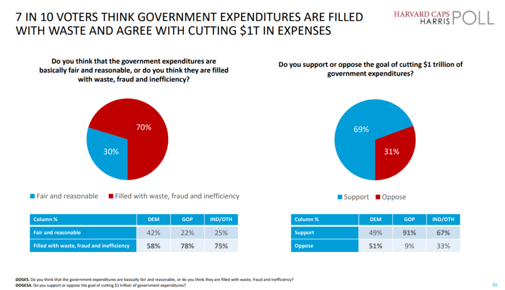 7 in 10 Voters Support $1T DOGE Spending Cuts
