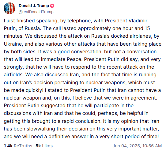 Putin Promises Response to Ukrainian Drones