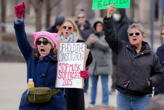 Constitutional Values Clash at Presidents Day Protests