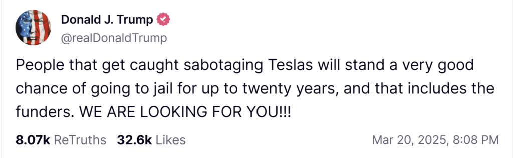 Tesla Vandalism Charges and Consequences