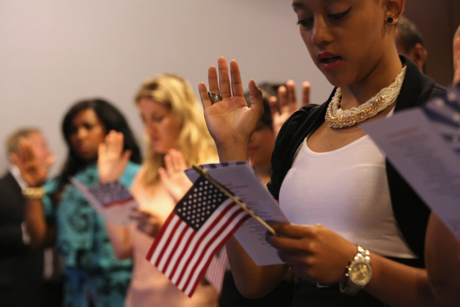 immigrants taking the Oath of Allegiance