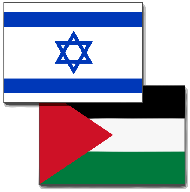 Israeli and Palestinian flags
