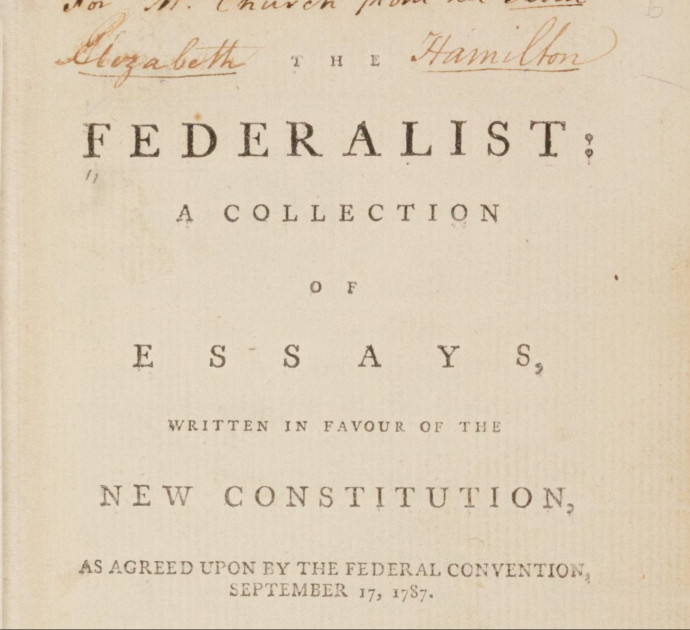 James Madison Federalist Papers historical document