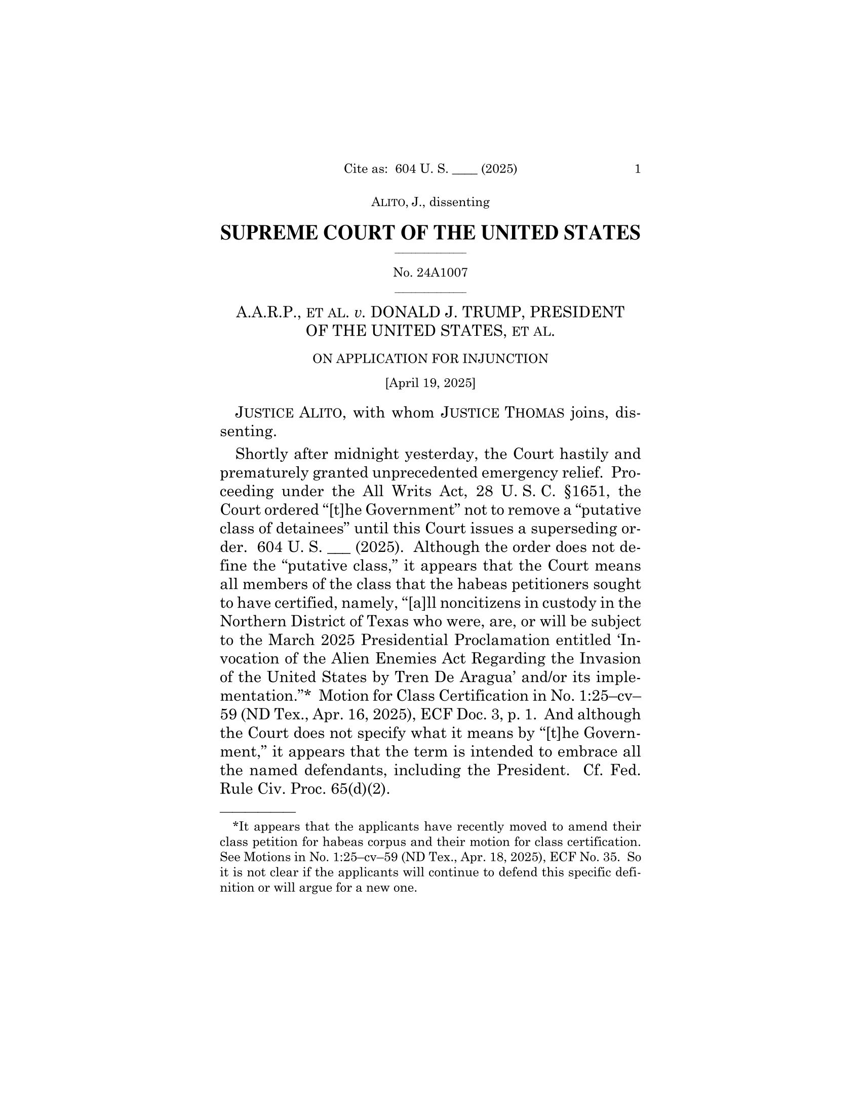 Justice Alito Slams Supreme Court for Halting Trump-Era Deportations Under 1798 Law