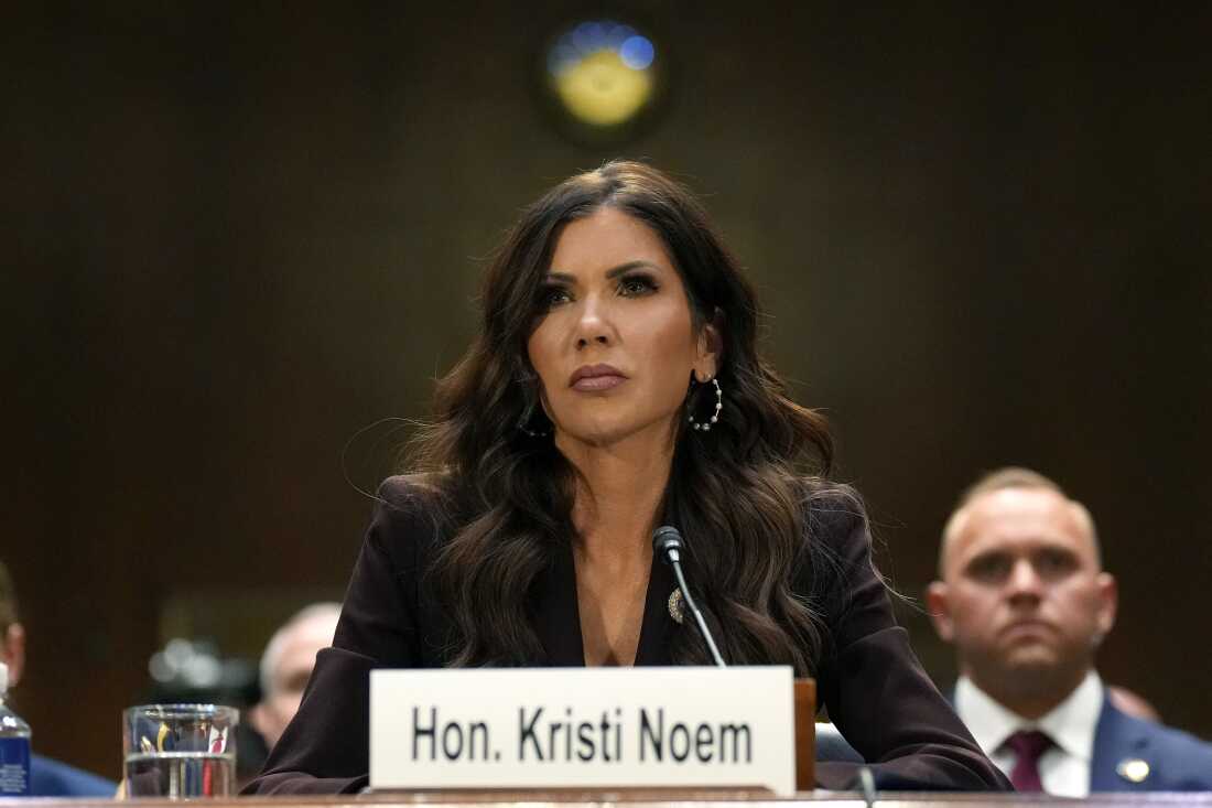 kristi noem speaking at senate judiciary committee hearing 2026