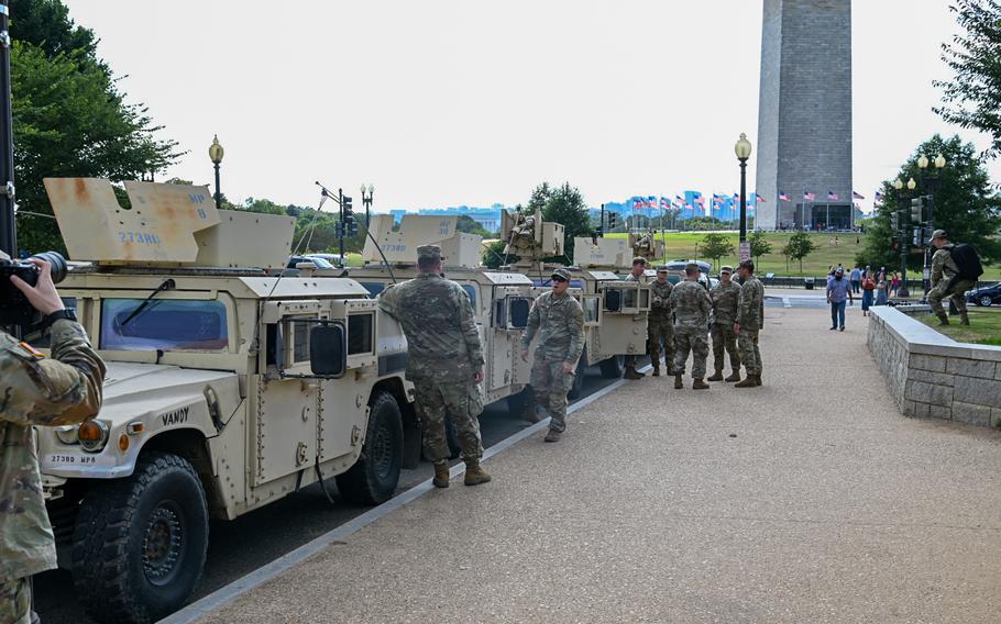 National Guard troops on a D.C. street corner