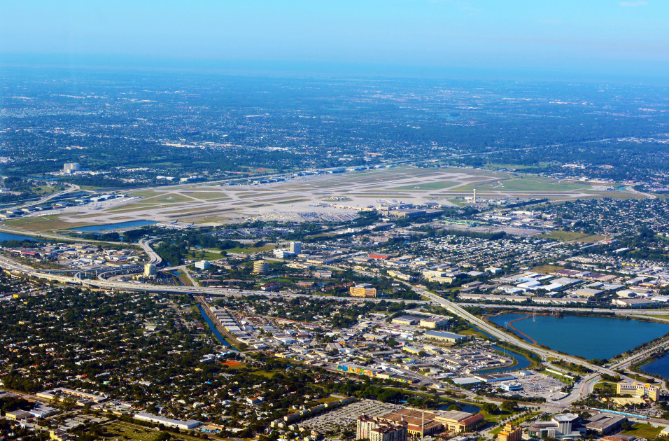Palm Beach International Airport aerial view
