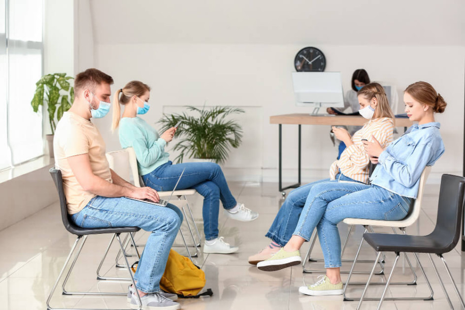 patients waiting at healthcare clinic