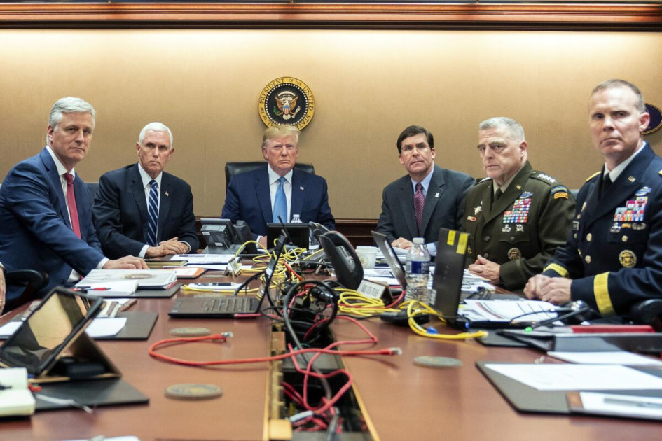 President Donald Trump in the White House Situation Room 2025