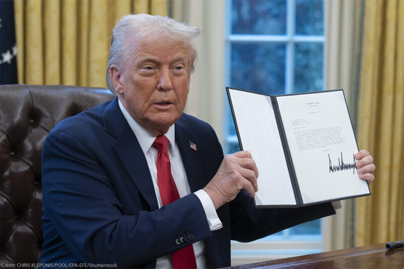 President Donald Trump signing executive order