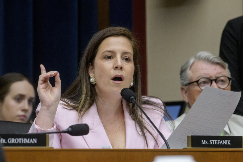 Representative Elise Stefanik speaking at press conference