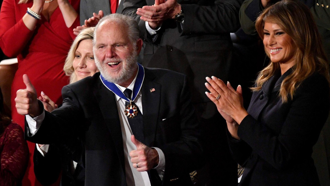 Rush Limbaugh receiving medal