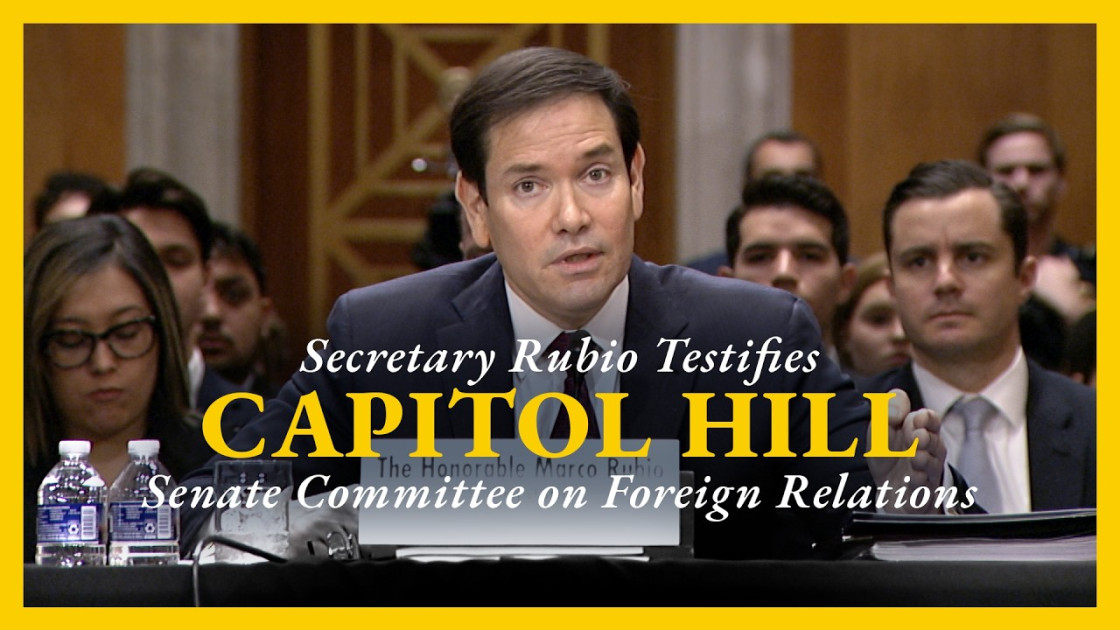 Secretary of State Marco Rubio testifying before Senate committee