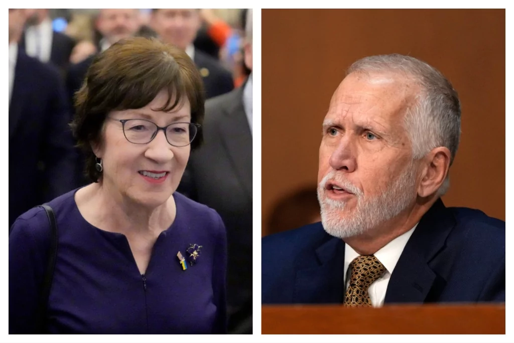 Senator Susan Collins and Senator Thom Tillis collage