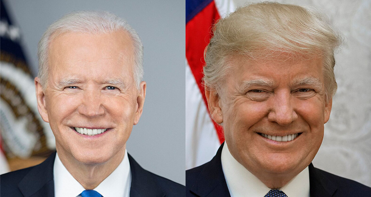 side-by-side photos of Trump and Biden