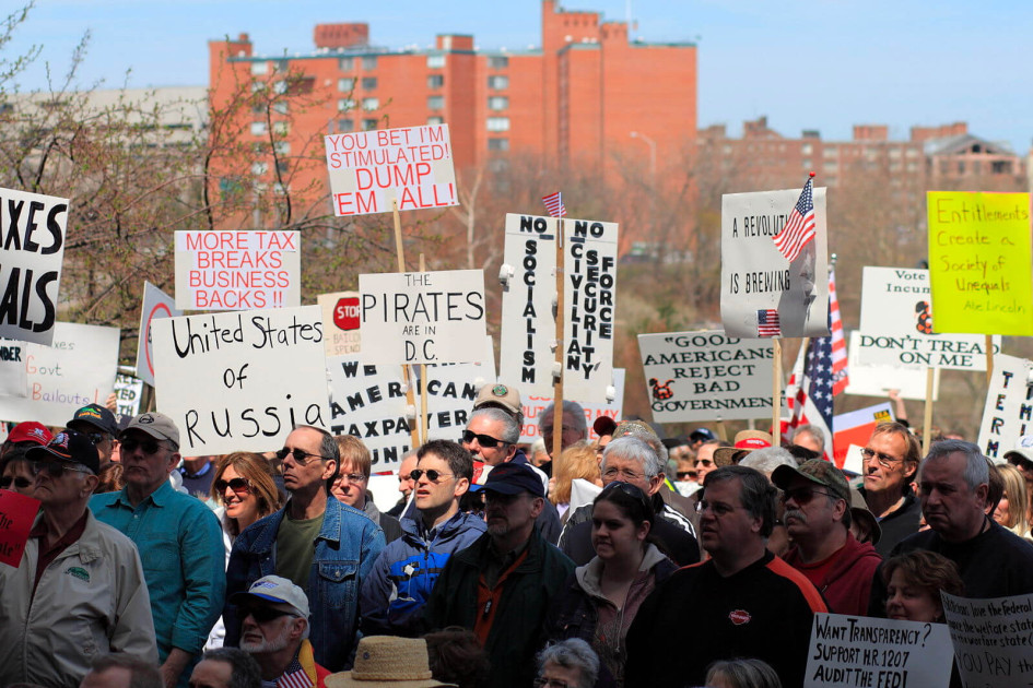 Tea Party protest comparison 2009