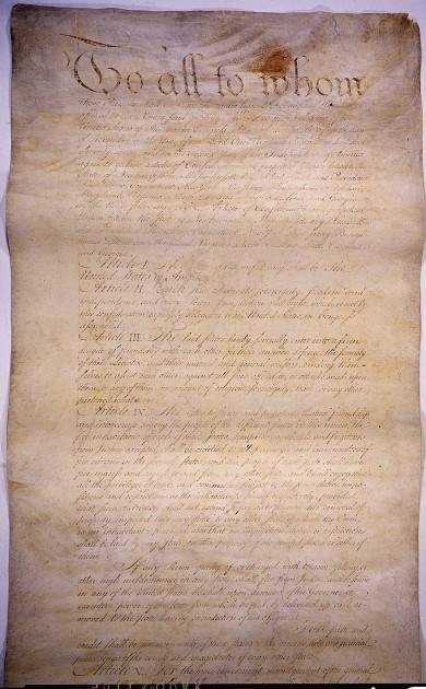 The Articles of Confederation document