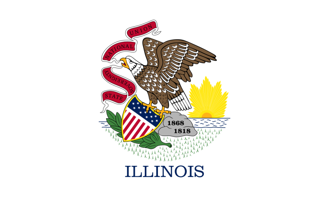 The U.S. Constitution and the Illinois state flag