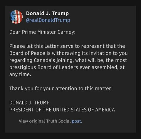 Trump rescinded Canada's invitation via social media post