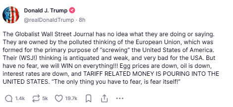 WSJ Criticizes Trump’s Trade War, Trump Slams WSJ as ‘bad for the USA’