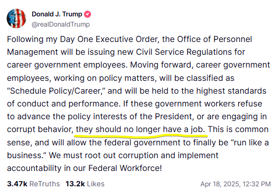 “Loyalty or Leave”: Trump’s Civil Service Reshape Raises Constitutional Alarms