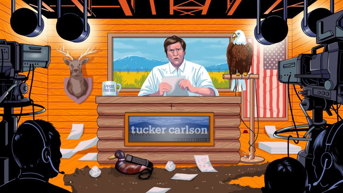 Tucker Carlson podcast studio broadcasting