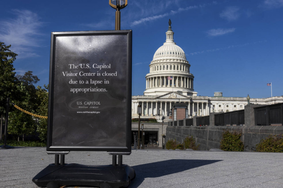 U.S. Capitol building exterior during government shutdown