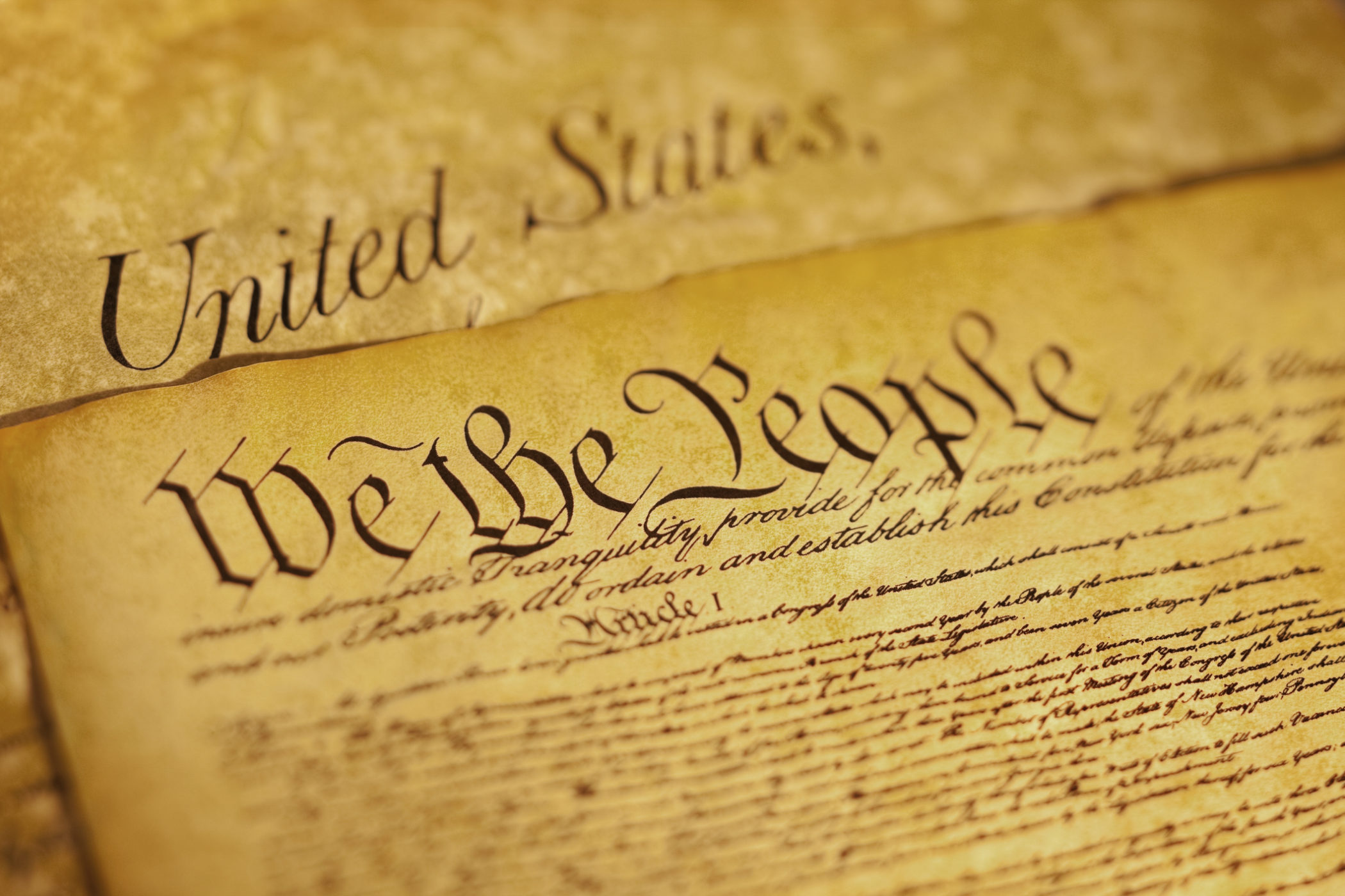 U.S. Constitution document with Supremacy Clause highlighted