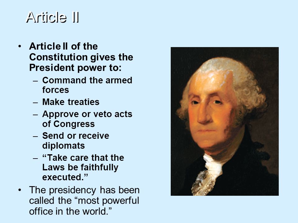 us constitution article ii powers of the president