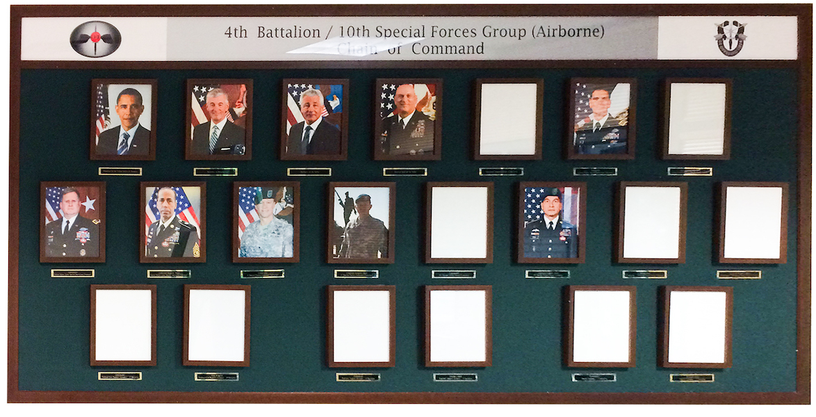 us military command chain wall photo display fort liberty