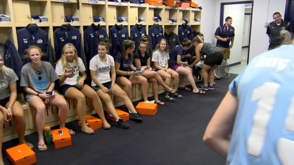 women's sports locker room