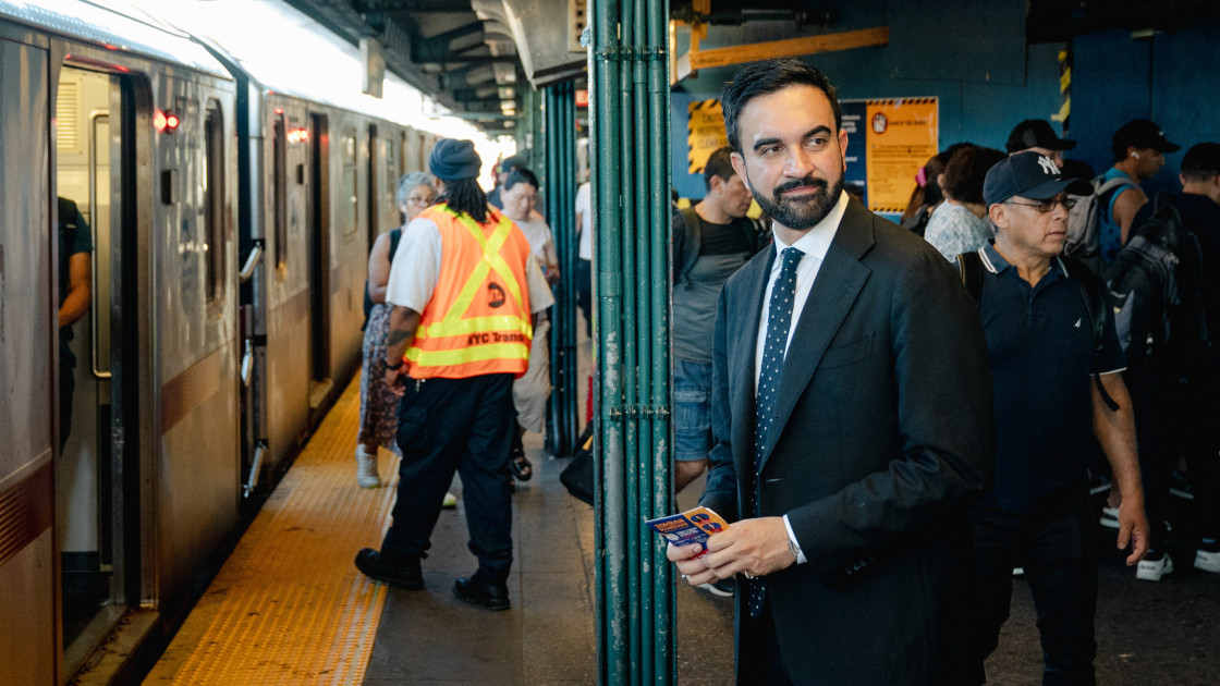 Zohran Mamdani on the NYC subway