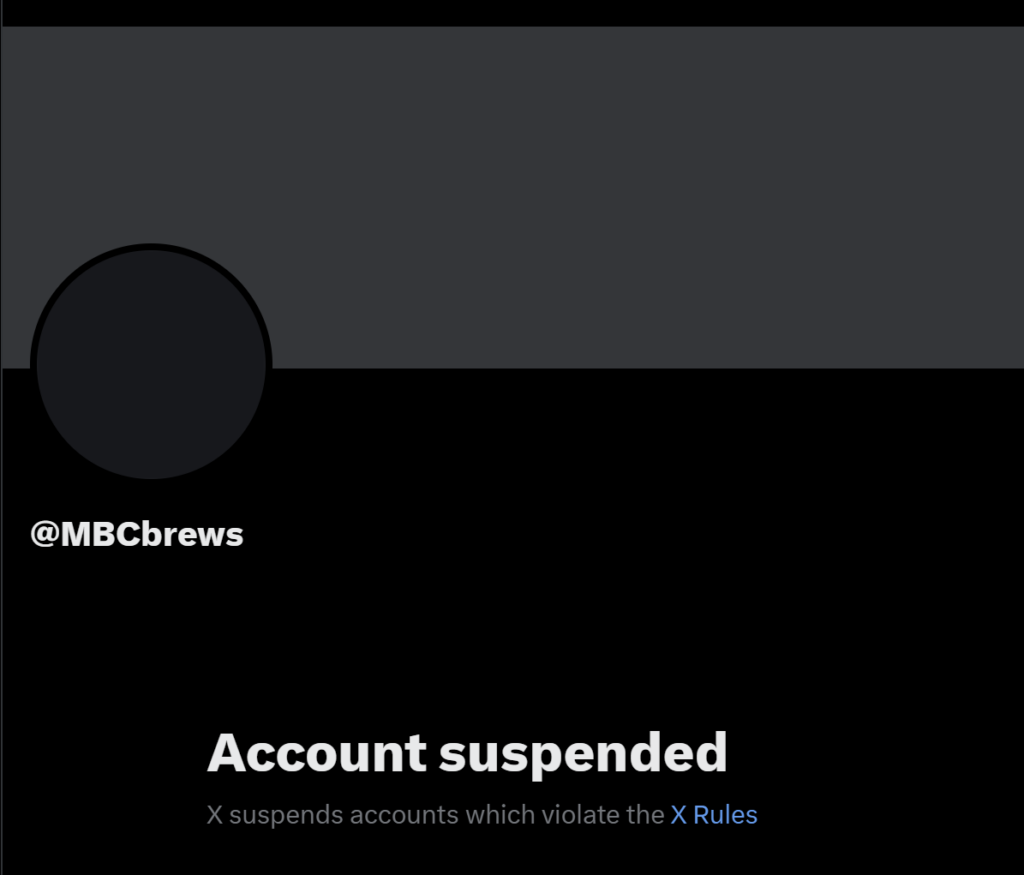 x account suspended