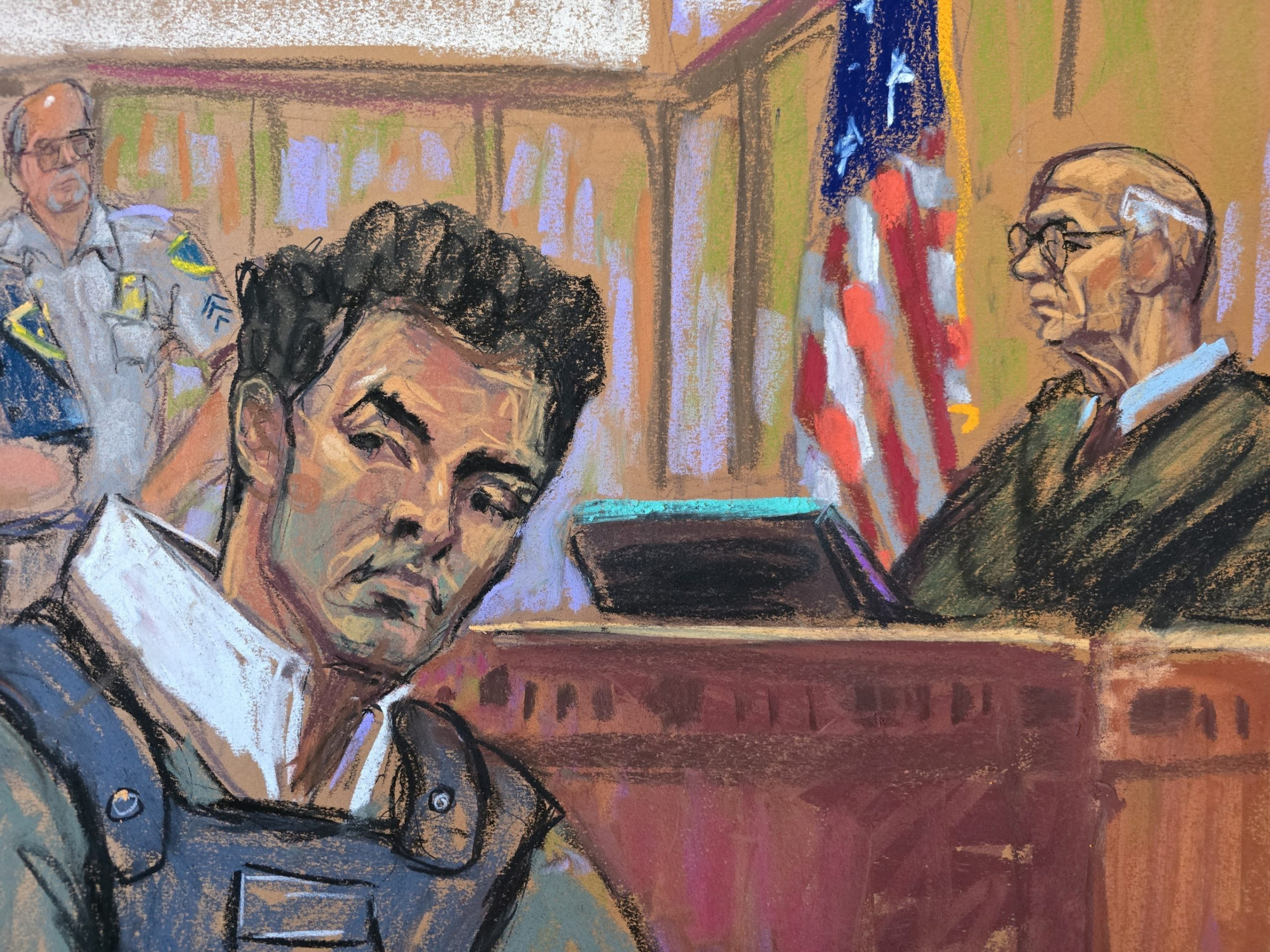 Luigi Mangione courtroom sketch