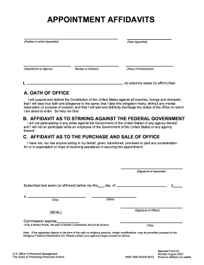 federal employee oath of office document