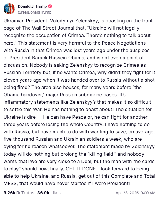 truthsocial statement screenshot