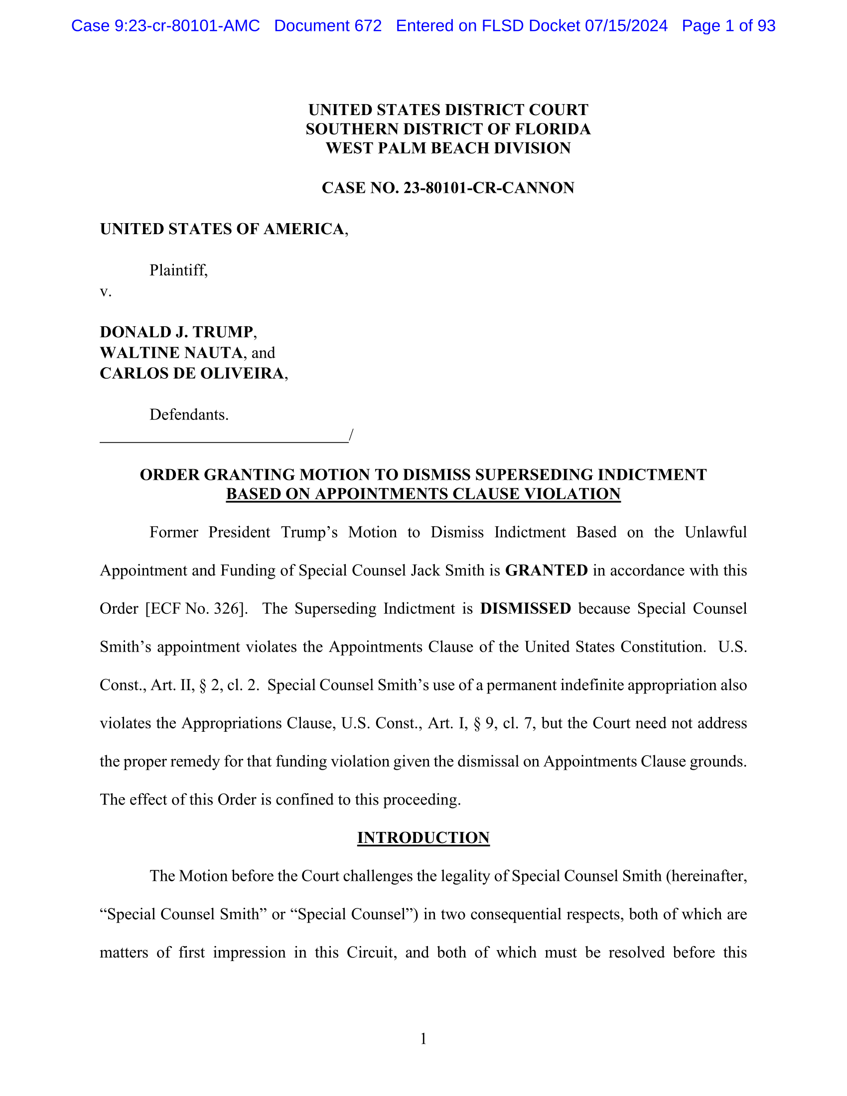 U.S. District Court ruling documents