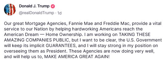 trump truthsocial announcement screenshot