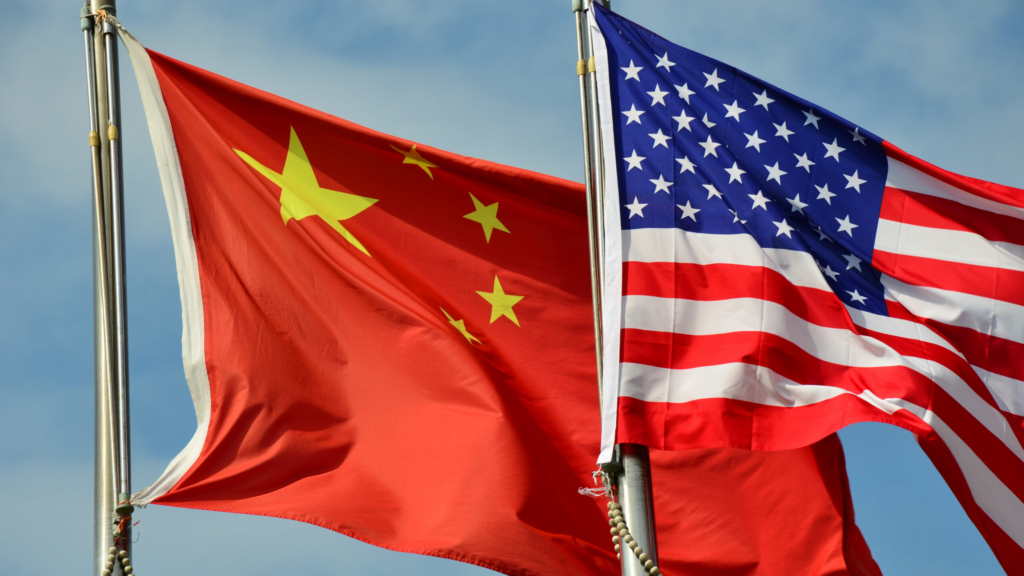 us and china flags