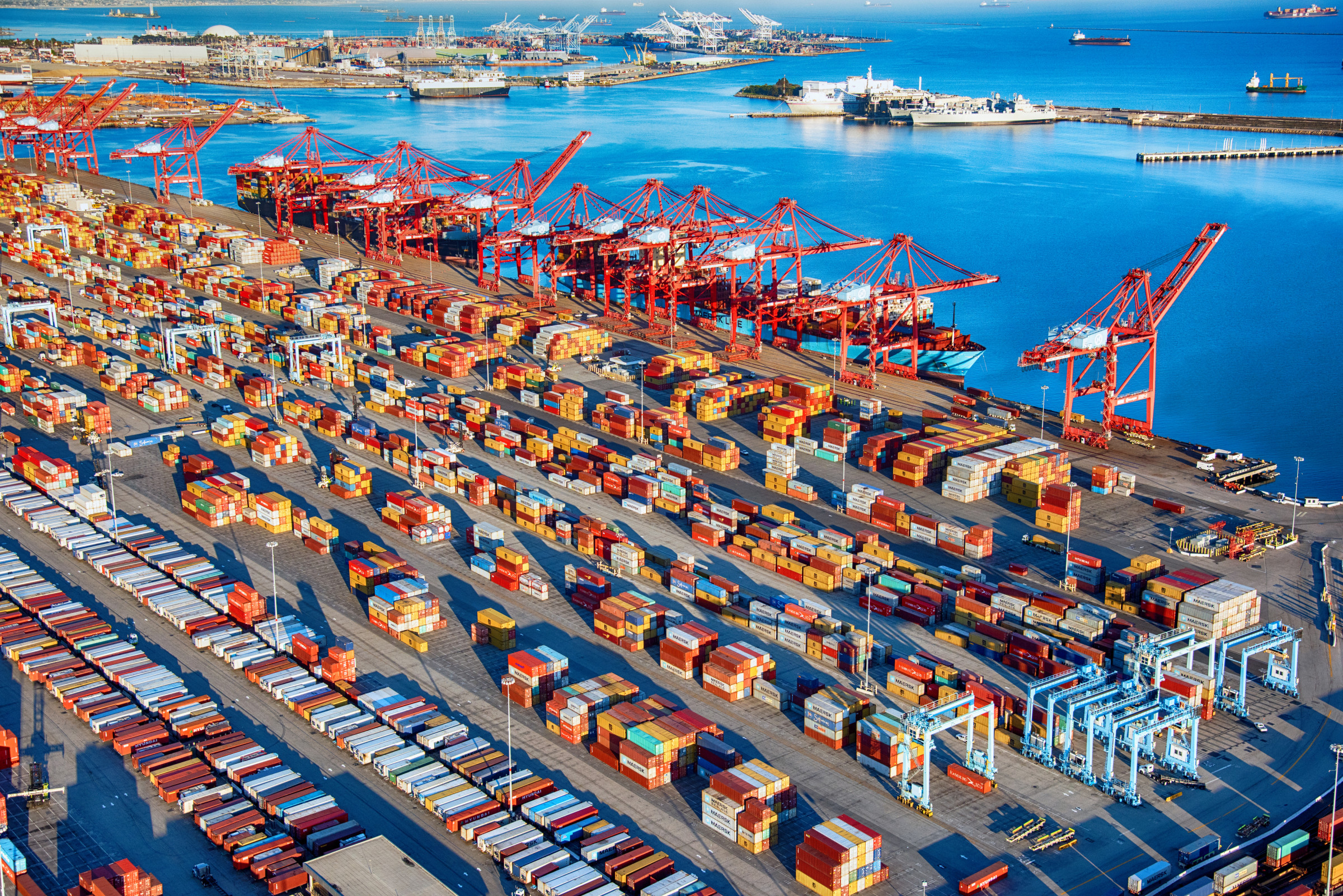 port of long beach, california, with containers