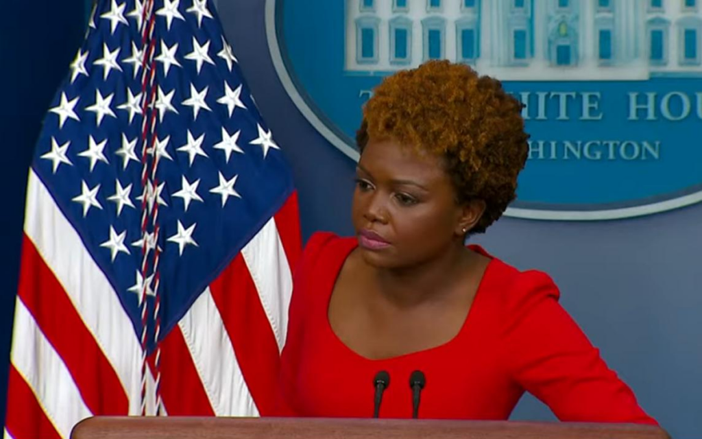 Karine Jean-Pierre in the white house press room