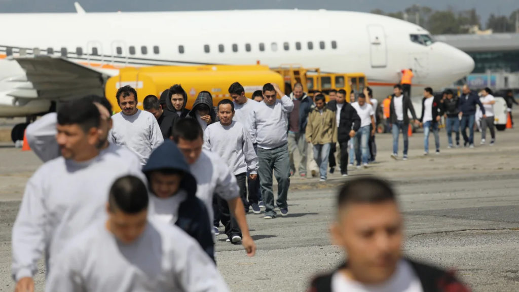 mmigrants deported from the United States arrive on an ICE deportation flight on February 9, 2017 in Guatemala City, Guatemala. John Moore/Getty Images
