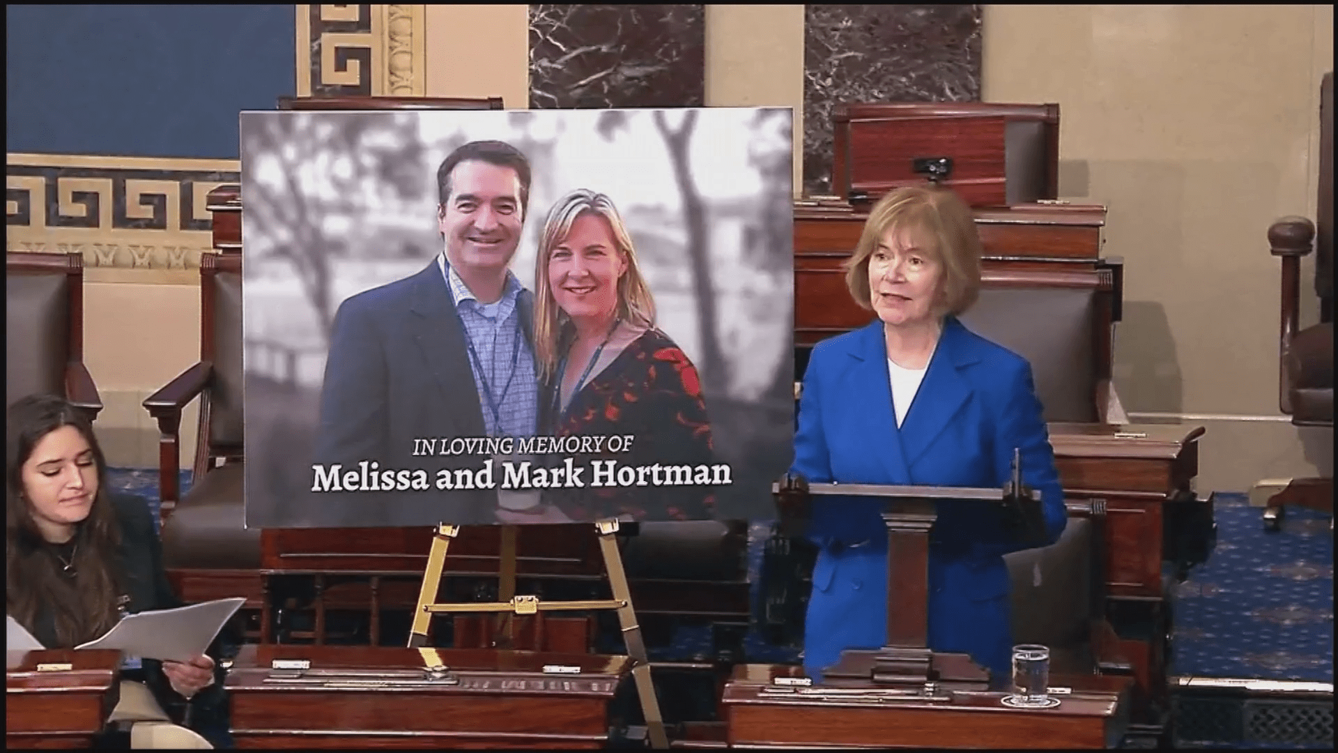 composite photo of Melissa Hortman, John Hoffman, Amy Klobuchar, Tina Smith