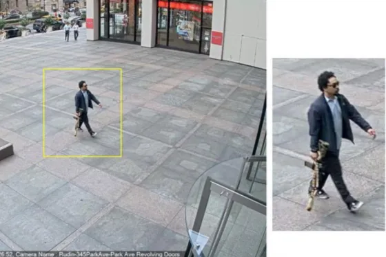 An unidentified person at an active shooting event at 345 Park Ave. in New York City on Monday.NYPD