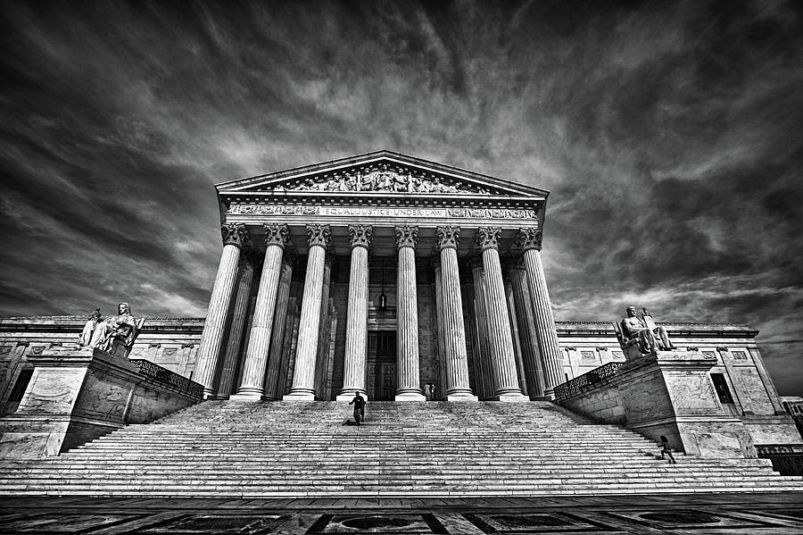 supreme court building black and white photograph
