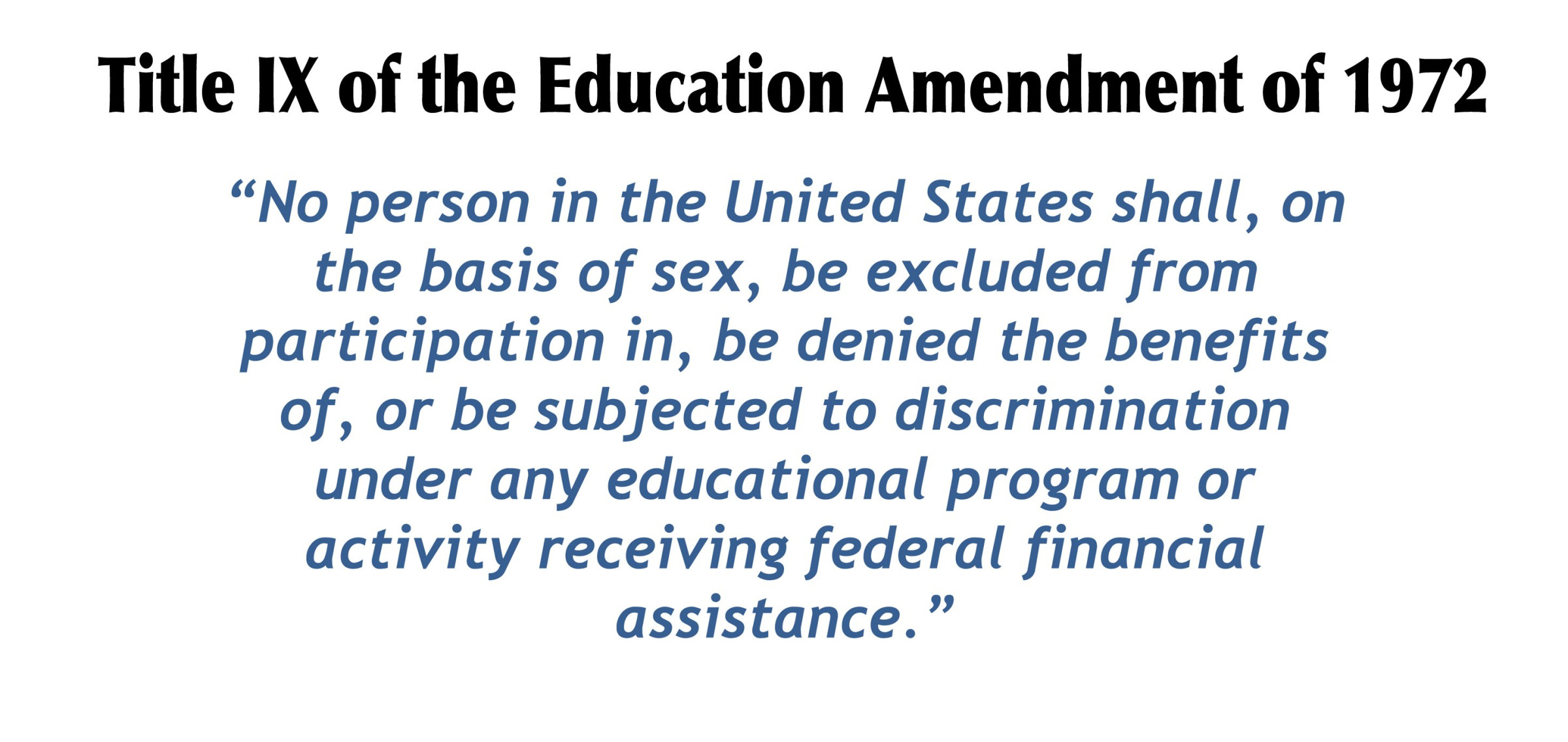 text of Title IX of the Education Amendments of 1972