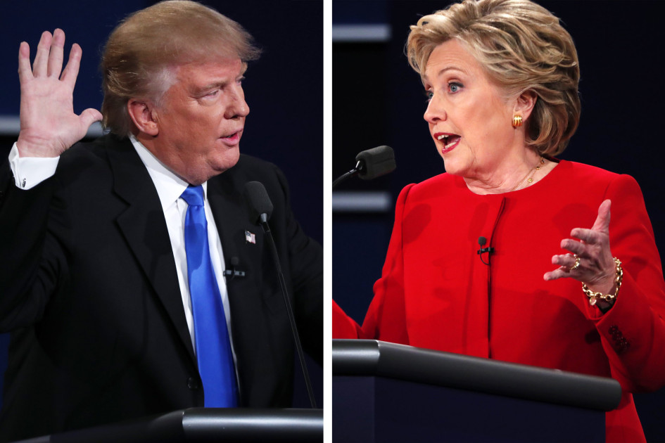 split screen of donald trump, barack obama and hillary clinton