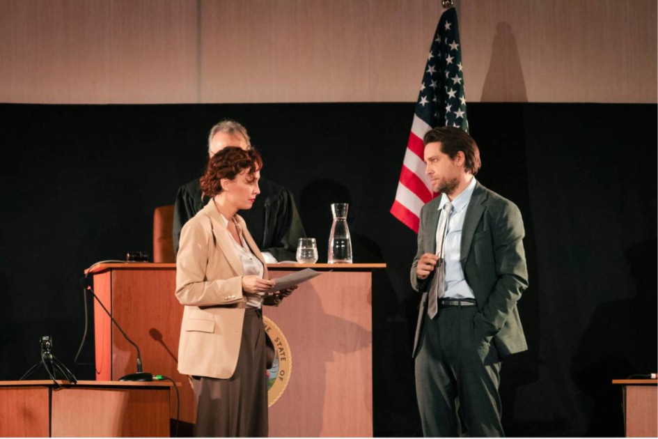 a courtroom with a judge and jury in boston